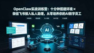 OpenClaw实战特训营:十分钟搭建环境×微信飞书接入私人助理,从零培养你的AI数字员工-大象聊项目