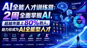AI全能人才训练营:2周全面掌握AI,超越市面上80%的人,助力你成为AI全能型人才-大象聊项目