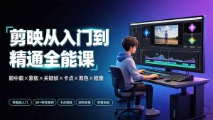剪映从入门到精通全能课:画中画×蒙版×关键帧×卡点×调色×抠像,一站式掌握剪辑核心技能-大象聊项目