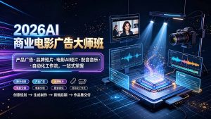 2026AI商业电影广告大师班:产品广告·品牌短片·电影AI短片·配音音乐·自动化工作流,一站式掌握-大象聊项目