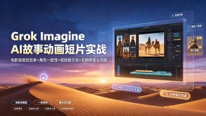 Grok Imagine AI故事动画短片实战:电影级视觉效果+角色一致性+高级提示词+后期剪辑全流程-大象聊项目