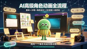 AI高级角色动画全流程：剧本×分镜×角色设计×3D渲染×动态化，从概念到成片一站式教学-大象聊项目