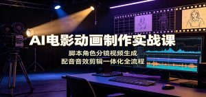 AI电影动画制作实战课:脚本角色分镜视频生成,配音音效剪辑一体化全流程-大象聊项目