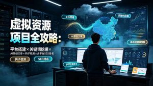 虚拟资源项目全攻略:平台搭建×关键词挖掘×AI原创文章×钩子视频×多平台SEO排名-大象聊项目