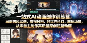 一站式AI动画创作训练营，涵盖古风武侠、影视风格、异世界科幻、解压场景，从零自主制作高质量原创短篇动画(更新)-大象聊项目