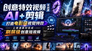 创意特效视频实战课，AI+剪辑打造电影级视觉特效，让普通素材变成刷屏级创意短视频-大象聊项目