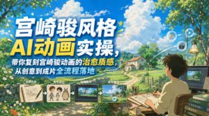宫崎骏风格AI动画实操，带你复刻宫崎骏动画的治愈质感，从创意到成片全流程落地-大象聊项目