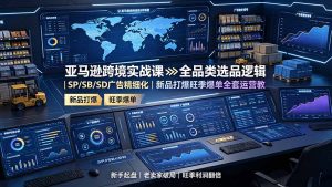 亚马逊跨境实战课：全品类选品逻辑｜SP/SB/SD广告精细化｜新品打爆旺季爆单全套运营教程-大象聊项目