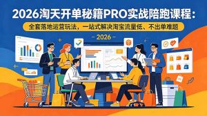 2026淘天开单秘籍PRO实战陪跑课程-更新：全套落地运营玩法，一站式解决淘宝流量低、不出单难题-大象聊项目