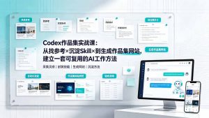 Codex作品集实战课：从找参考×沉淀Skill×到生成作品集网站，建立一套可复用的AI工作方法-大象聊项目