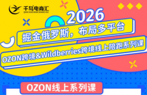 千鸟跨境·26年OZON&wildberries跨境店线上陪跑训练营(更新)-大象聊项目