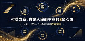 付费文章：有钱人秘而不宣的8条心法-大象聊项目