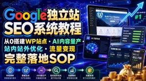 Google独立站SEO系统教程，从0搭建WP站点・AI内容量产・站内站外优化・流量变现完整落地SOP(2026年7月)-大象聊项目
