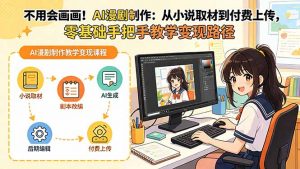 不用会画画！AI漫剧制作：从小说取材到付费上传，零基础手把手教学变现路径(更新-大象聊项目