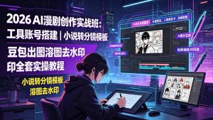2026AI漫剧创作实战班:工具账号搭建|小说转分镜模板|豆包出图溶图去水印全套实操教程-大象聊项目