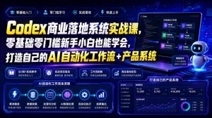 Codex商业落地系统实战课,零基础零门槛新手小白也能学会,打造自己的AI自动化工作流+产品系统-大象聊项目