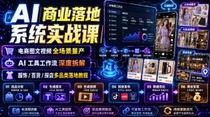 AI商业落地系统实战课|电商图文视频全场景量产・AI工具工作流深度拆解・服饰/百货/探店多品类落地教程-大象聊项目