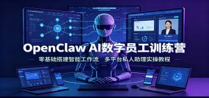OpenClaw AI数字员工训练营:零基础搭建智能工作流,多平台私人助理实操教程-大象聊项目