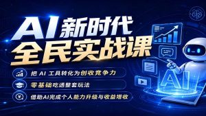 AI新时代全民实战课,把 AI 工具转化为创收竞争力,零基础吃透整套玩法,借助AI完成个人能力升级与收益增收。-大象聊项目