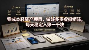 零成本轻资产项目,做好多多虚拟矩阵,每天稳定入账一千块-大象聊项目