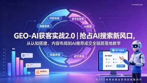 GEO-AI获客实战|抢占AI搜索新风口,从认知搭建、内容布局到AI推荐成交全链路落地教学-大象聊项目