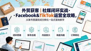 外贸获客|社媒闭环实战·Facebook&TikTok运营全攻略,从账号搭建到成交转化一站式落地教学-大象聊项目