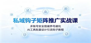 私域钩子矩阵推广实战课:多账号安全搭建养号避坑,AI工具批量设计引流钩子教程-大象聊项目