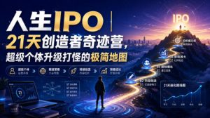 人生IPO︱21天创造者奇迹营,超级个体升级打怪的极简地图-大象聊项目