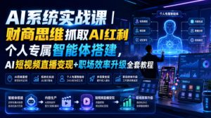 AI系统实战课｜财商思维抓取AI红利｜个人专属智能体搭建，AI短视频直播变现+职场效率升级全套教程-大象聊项目