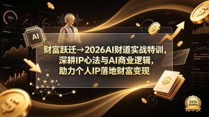 财富跃迁→2026AI财道实战特训,深耕IP心法与AI商业逻辑,助力个人IP落地财富变现-大象聊项目