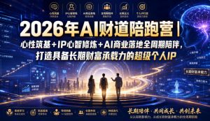 2026年AI财道陪跑营|心性筑基+IP心智修炼+AI商业落地全周期陪伴,打造具备长期财富承载力的超级个人IP-大象聊项目