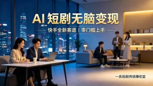 别乱找副业了，快手 AI 短剧零门槛长久被动增收-大象聊项目