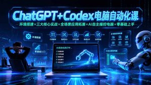 ChatGPT+Codex电脑自动化课：环境搭建×三大核心实战×全场景应用拓展×AI自主操控电脑×零基础上手-大象聊项目
