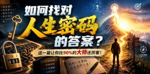 付费文章:如何找对人生密码的答案?这一篇让你比90%的大师还厉害!-大象聊项目