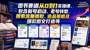 图书赛道从0到1实操课,包含新号启动、老号转型、搜索流量抓取、选品策略及爆款图文打造等-大象聊项目