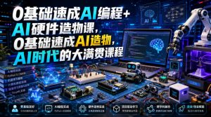 0基础速成AI编程+AI硬件造物课,0基础速成AI造物,AI时代的大满贯课程-大象聊项目