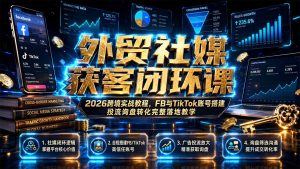 外贸社媒获客闭环课|2026跨境实战教程,FB与TikTok账号搭建投流询盘转化完整落地教学-大象聊项目