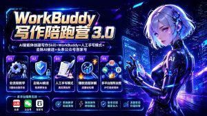 WorkBuddy写作陪跑营3.0-更新:Ai智能体创建写作Skill×WorkBuddy×人工手写模式×去除AI痕迹×头条公众号百家号-大象聊项目
