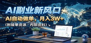 AI副业新风口，AI自动做单，月入3W+，附接单资源-大象聊项目