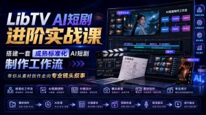 LibTV AI短剧进阶实战课，搭建一套成熟标准化AI短剧制作工作流，带你从素材创作走向专业镜头叙事-大象聊项目