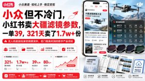 小众但不冷门,小红书卖大疆滤镜参数,一单39,321天卖了1.7w+份-大象聊项目