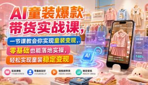AI童装爆款带货实战课，一节课教会你实现童装变现，零基础也能落地实操-大象聊项目