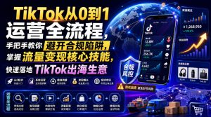 TikTok从0到1运营全流程，手把手教你避开合规陷阱，掌握流量变现核心技能，快速落地TikTok出海生意(更新8月)-大象聊项目