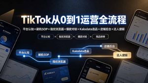 TikTok从0到1运营全流程-更新:平台认知×刷机SOP×指纹浏览器×爆款对标×Kalodata选品×店铺后台×达人建联-大象聊项目