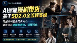 AI赋能漫剧带货,基于SD2.0全流程实操;情感共鸣直击用户内心,轻松撬动流量新密码,引爆转化-大象聊项目