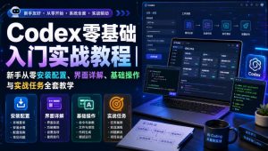 Codex零基础入门实战教程|新手从零安装配置、界面详解、基础操作与实战任务全套教学-大象聊项目