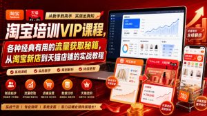 淘宝培训VIP课程，各种经典有用的流量获取秘籍，从淘宝新店到天猫店铺的实战教程(更新08月12日)-大象聊项目