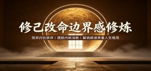 修己改命边界感修炼：筑牢内在秩序，摆脱内耗消耗，解锁顺遂贵重人生格局-大象聊项目