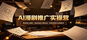AI漫剧推广实操营:赛道潜力拆解,剧本角色分镜生成,配音剪辑与运镜教学-大象聊项目