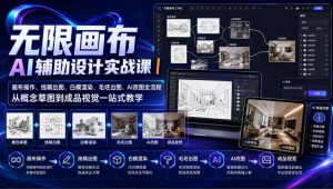 无限画布AI辅助设计实战课|画布操作、线稿出图、白模渲染、毛坯出图、AI改图全流程,从概念草图到成品视觉一站式教学-大象聊项目
